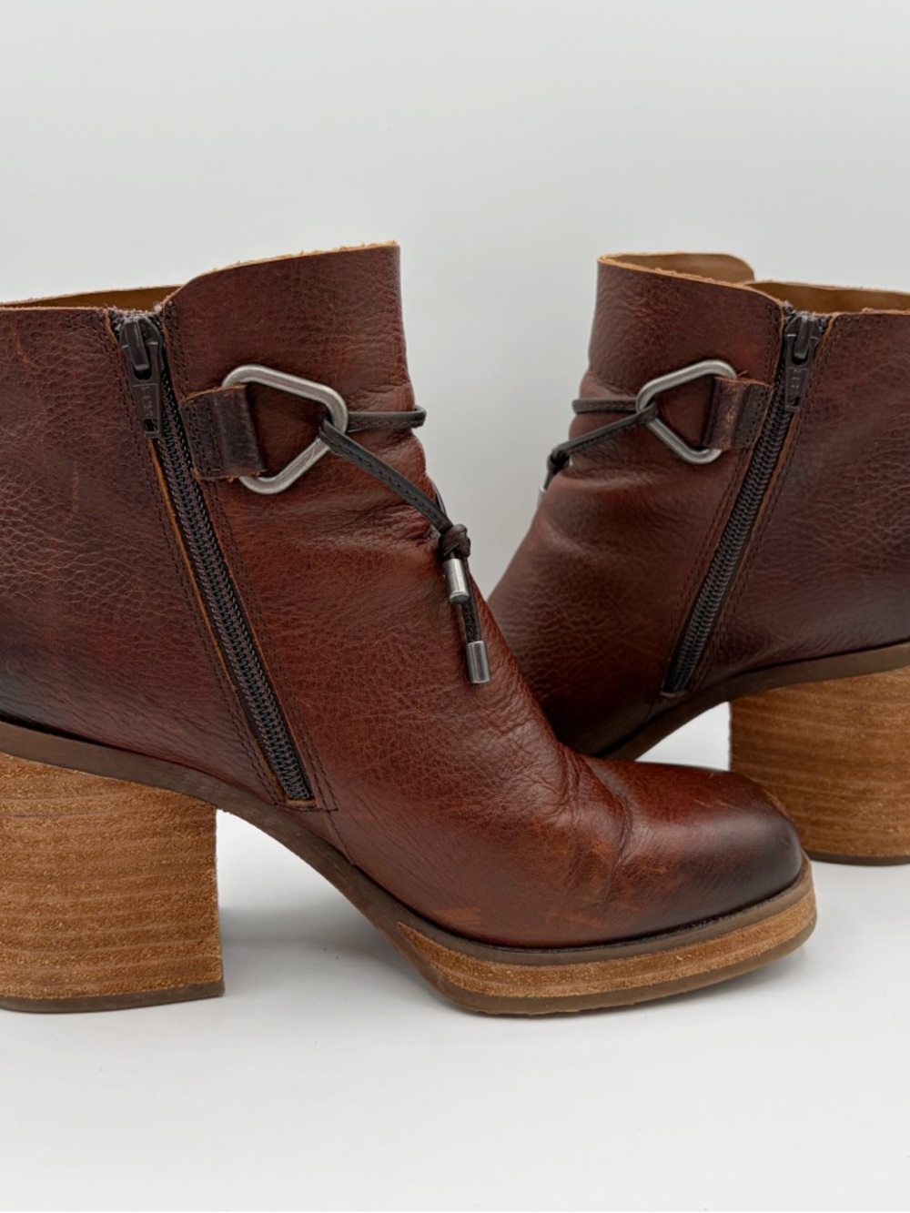 Korks By Kork-Ease Mertle Platform Square Toe Heel Ankle Boot Size 8 Oxblood - Picture 8 of 14